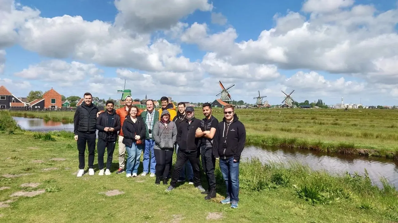 Travel group visiting the Dutch countryside