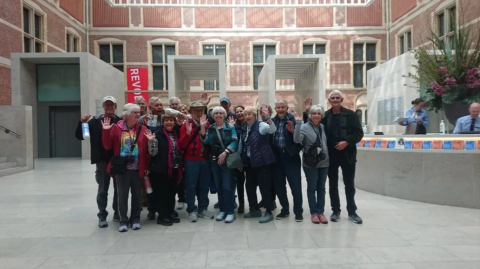 A group visiting the Rijksmuseum in Amsterdam