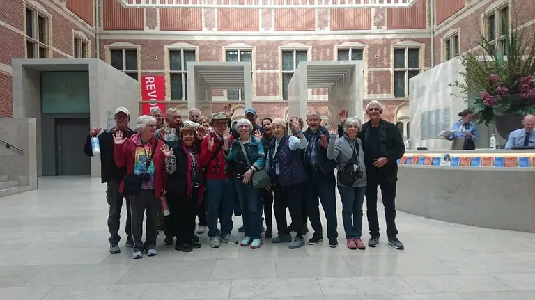 A group visiting the Rijksmuseum in Amsterdam